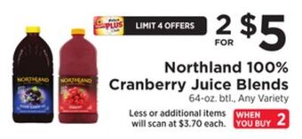 ShopRite 100% cranberry juice blends offer