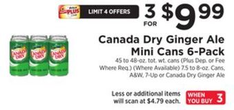 ShopRite Ginger ale mini cans 6-pack offer