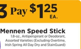 ShopRite Mennen speed stick offer