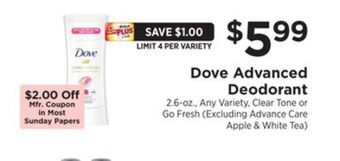 ShopRite Advanced deodorant offer