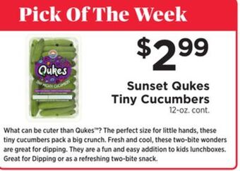 ShopRite Qukes tiny cucumbers offer