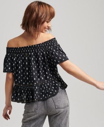 Superdry Vintage off the shoulder woven top offer