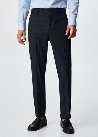 Mango Slim fit check suit pants offer