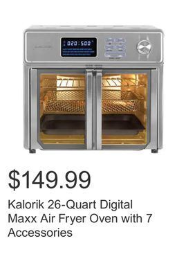 Costco Kalorik 26-quart digital maxx air fryer oven with 7 accessories offer