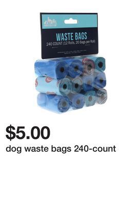 Five Below Dog waste bags 240-count offer