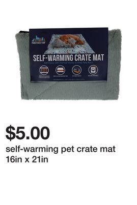 Five Below Self-warming pet crate mat 16in x 21in offer
