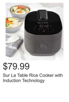 Costco Sur la table rice cooker with induction technology offer