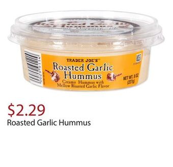 Trader Joe's Roasted garlic hummus offer
