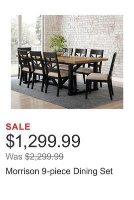 Costco Morrison 9-piece dining set offer