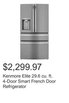 Costco Kenmore elite 29.6 cu. ft. 4-door smart french door refrigerator offer