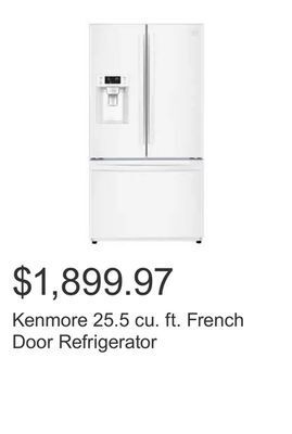 Costco Kenmore 25.5 cu. ft. french door refrigerator offer