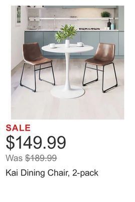 Costco Kai dining chair, 2-pack offer
