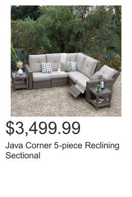 Costco Java corner 5-piece reclining sectional offer