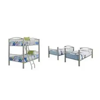 Twin metal bunk bed & mattress set