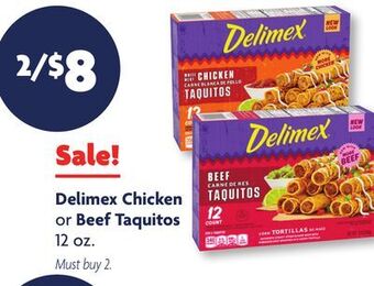 Family Dollar Delimex chicken or beef taquitos offer