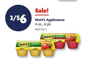 Family Dollar Mott's applesauce offer