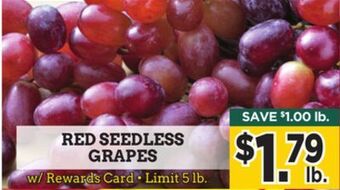 Dearborn Market Red seedless grapes offer