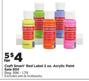 Michaels Craft smart® red label 2 oz. acrylic paint offer