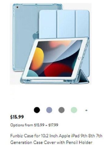 Walmart Funbiz Case for 10.2 Inch Apple iPad 9th 8th 7th Generation Case Cover with Pencil Holder offer