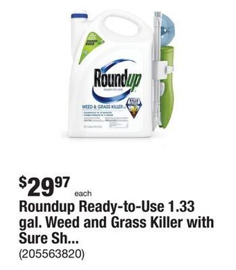 The Home Depot Roundup ready-to-use 1.33 gal. weed and grass killer with sure shot wand offer