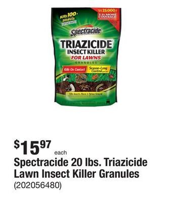 The Home Depot Spectracide 20 lbs. triazicide lawn insect killer granules offer