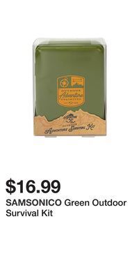 Big Lots Green outdoor survival kit offer