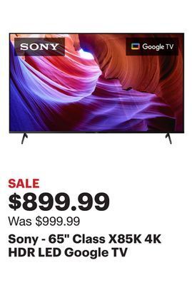 Best Buy Sony - 65 class x85k 4k hdr led google tv offer