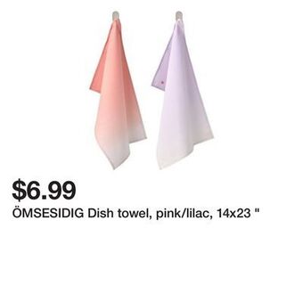 Ikea Ömsesidig dish towel, pink/lilac, 14x23 offer