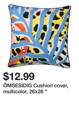 Ikea Ömsesidig cushion cover, multicolor, 26x26 offer