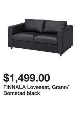 Ikea Finnala loveseat, grann/bomstad black offer