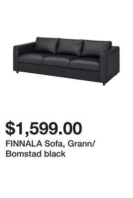 Ikea Finnala sofa, grann/bomstad black offer