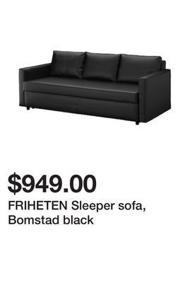 Ikea Friheten sleeper sofa, bomstad black offer