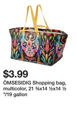 Ikea Ömsesidig shopping bag, multicolor, 21 ¾x14 ½x14 ½ /19 gallon offer