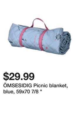 Ikea Ömsesidig picnic blanket, blue, 59x70 7/8 offer