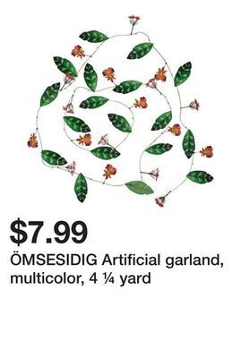 Ikea Ömsesidig artificial garland, multicolor, 4 ¼ yard offer