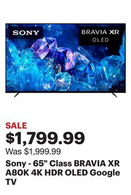 Best Buy Sony - 65 class bravia xr a80k 4k hdr oled google tv offer