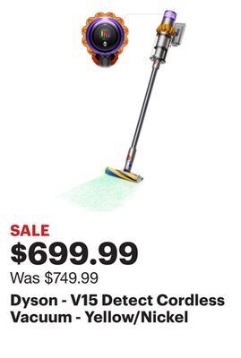 Best Buy Dyson - v15 detect cordless vacuum - yellow/nickel offer