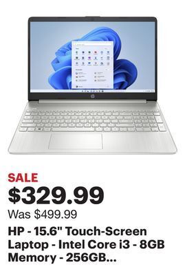 Best Buy Hp - 15.6 touch-screen laptop - intel core i3 - 8gb memory - 256gb ssd - natural silver offer