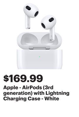 Best Buy Apple - airpods (3rd generation) with lightning charging case - white offer