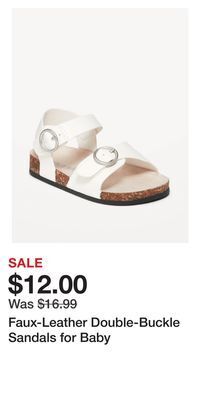 Old Navy Faux-leather double-buckle sandals for baby offer