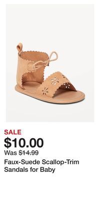 Old Navy Faux-suede scallop-trim sandals for baby offer