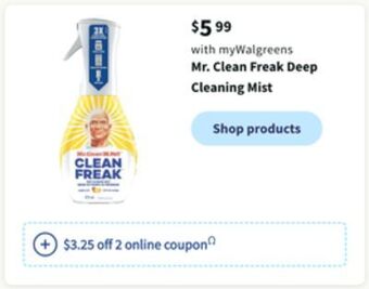 Walgreens Mr. clean freak deep cleaning mist offer