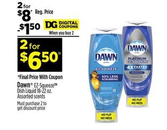 Dollar General Dawn® ez-squeeze™ dish liquid offer