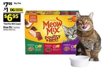Dollar General Meow mix® cat food variety pack offer