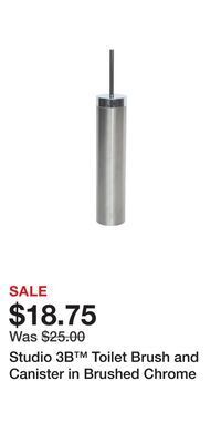 Bed Bath & Beyond Studio 3b™ toilet brush and canister in brushed chrome offer