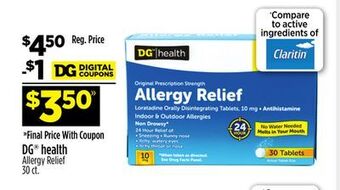 Dollar General Dg® health allergy relief offer