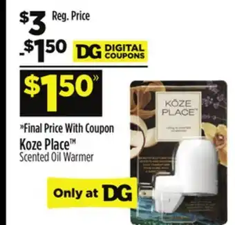 Dollar General Koze place™ scented oil warmer offer