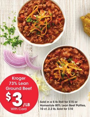 Kroger Kroger 73% lean ground beef offer