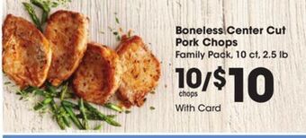 Kroger Boneless center cut pork chops offer