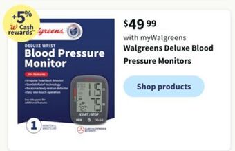 Walgreens Walgreens deluxe blood pressure monitors offer